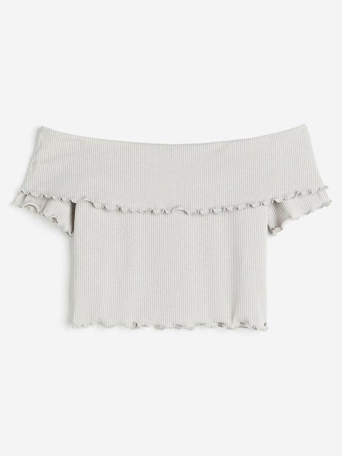 H&M Ribbed Off-The-Shoulder Top