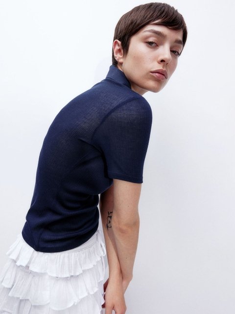 H&M Ribbed Polo Shirt