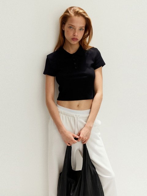H&M Ribbed Polo Shirt