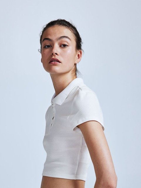 H&M Ribbed Polo Shirt