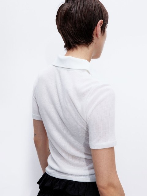 H&M Ribbed Polo Top
