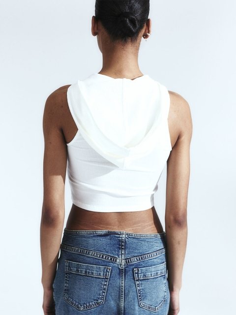 H&M Ribbed Sleeveless Hoodie