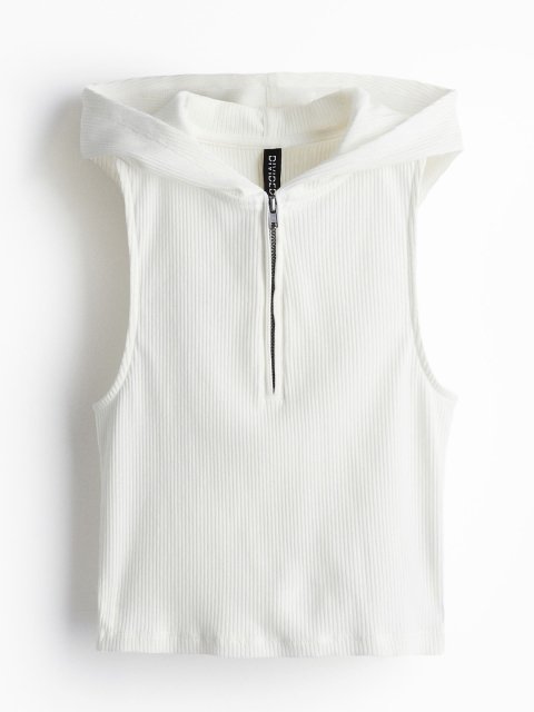 H&M Ribbed Sleeveless Hoodie
