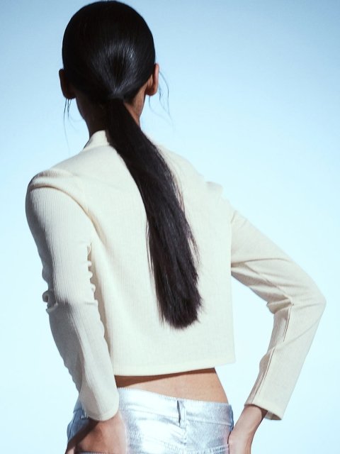 H&M Ribbed Tie-Front Top