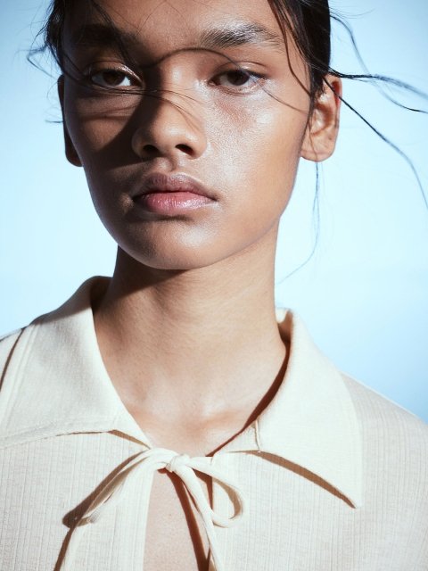 H&M Ribbed Tie-Front Top