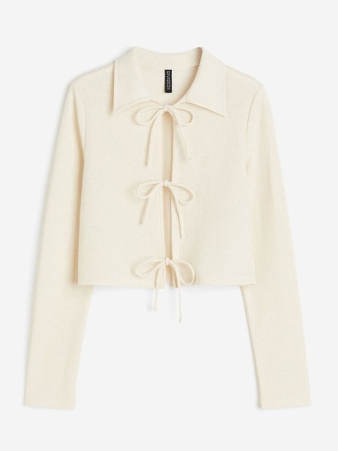 H&M Ribbed Tie-Front Top