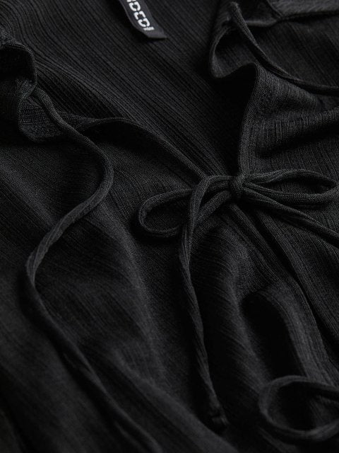 H&M Ribbed Tie-Front Top