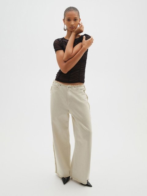 H&M Ruched Mesh Top
