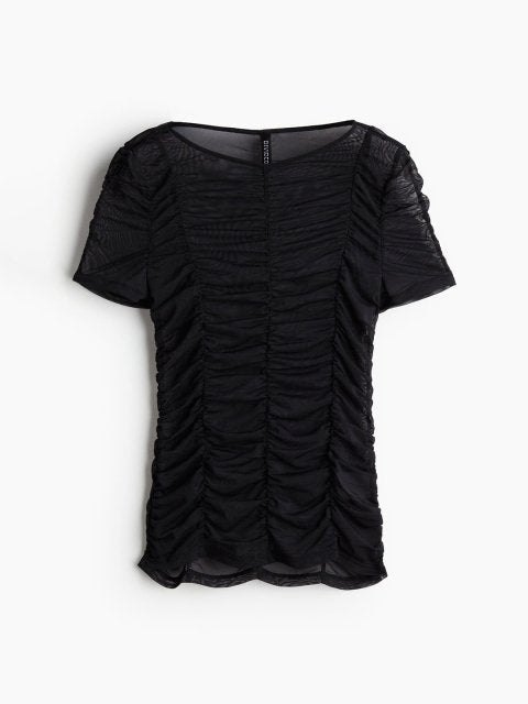 H&M Ruched Mesh Top