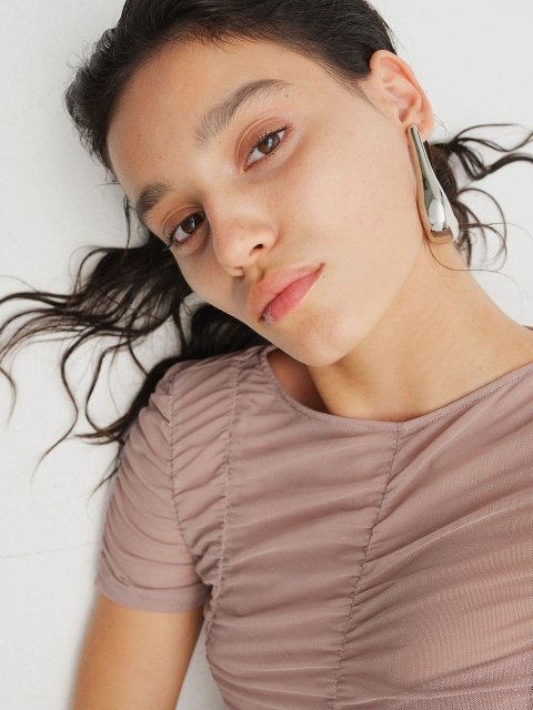 H&M Ruched Mesh Top