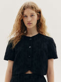 H&M Self Design Cropped Top