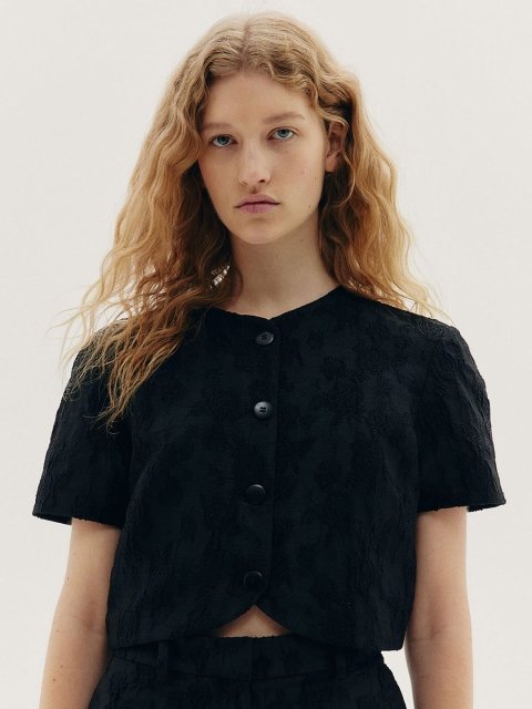 H&M Self Design Cropped Top