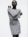 H&M Sequined Deep-Back Dress