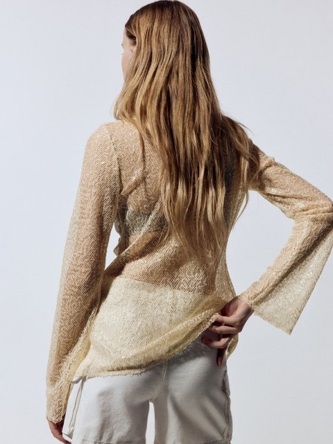H&M Sequined Mesh Top