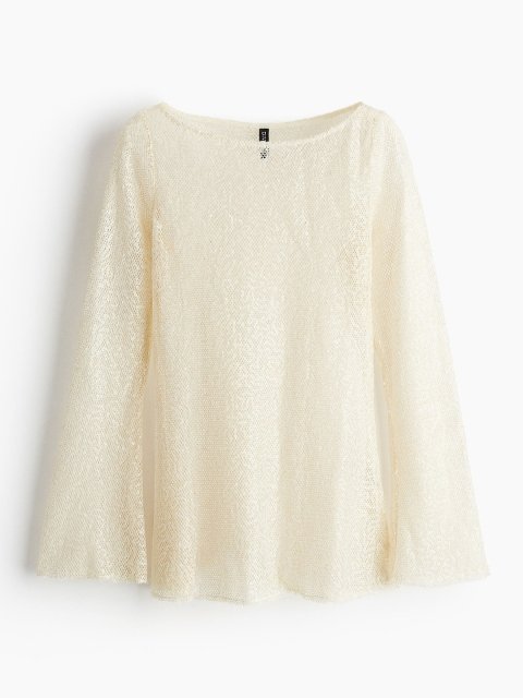 H&M Sequined Mesh Top