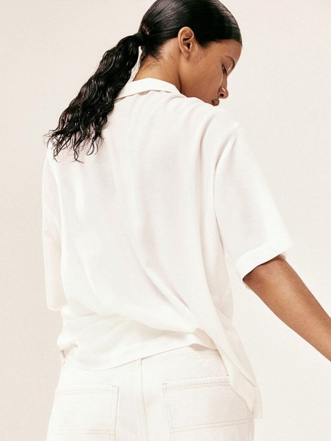 H&M Sheer Crape Polo Shirt