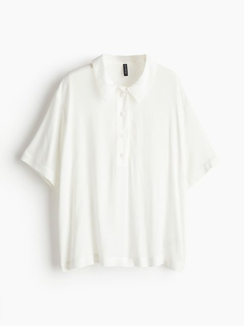 H&M Sheer Crape Polo Shirt
