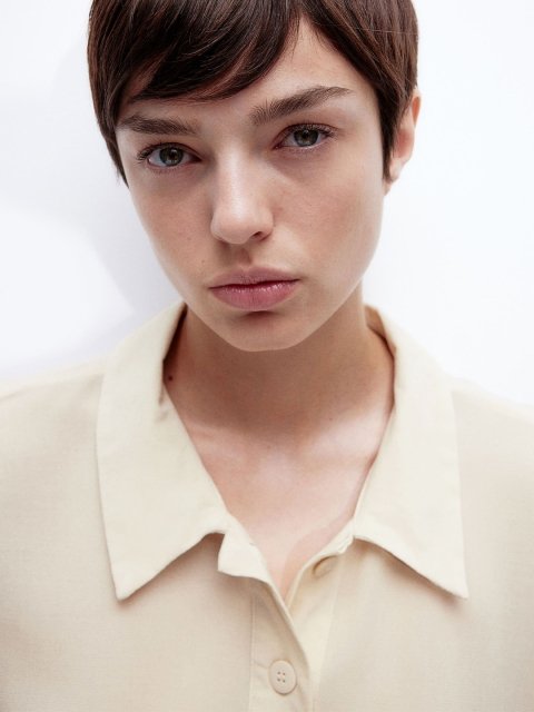 H&M Sheer Crepe Polo Shirt