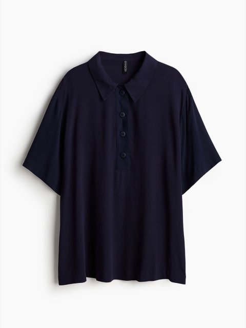 H&M Sheer Crepe Polo Shirt