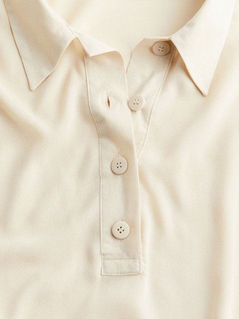 H&M Sheer Crepe Polo Shirt