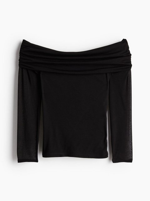 H&M Sheer Off Shoulder Tops