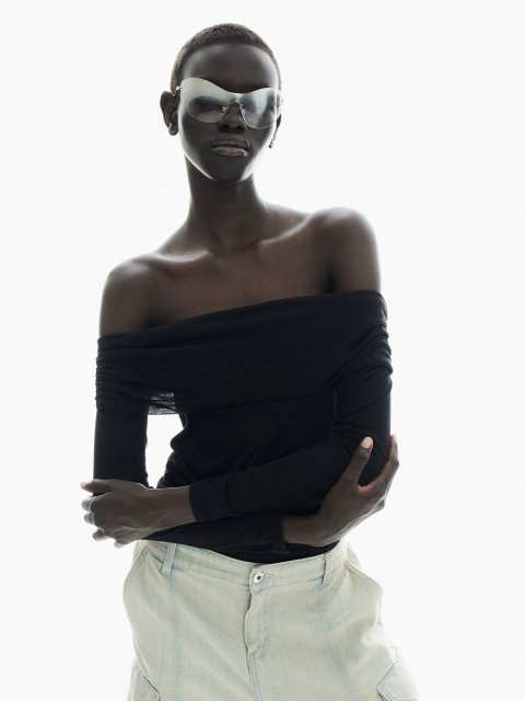 H&M Sheer Off Shoulder Tops