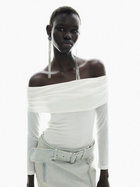 H&M Sheer Off-The-Shoulder Top