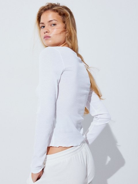 H&M Sheer Ribbed Top