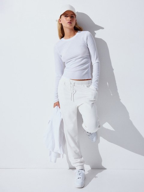 H&M Sheer Ribbed Top