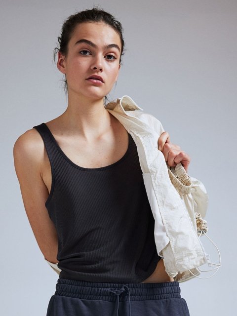 H&M Sheer Ribbed Vest Top