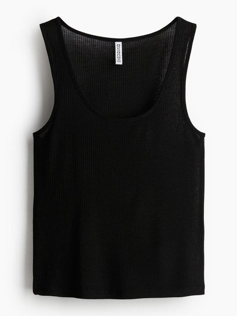 H&M Sheer Ribbed Vest Top