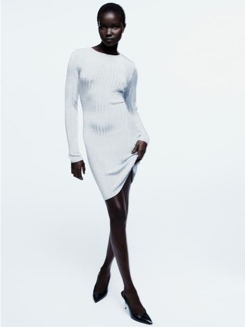 H&M Shimmering Open-Back Dress
