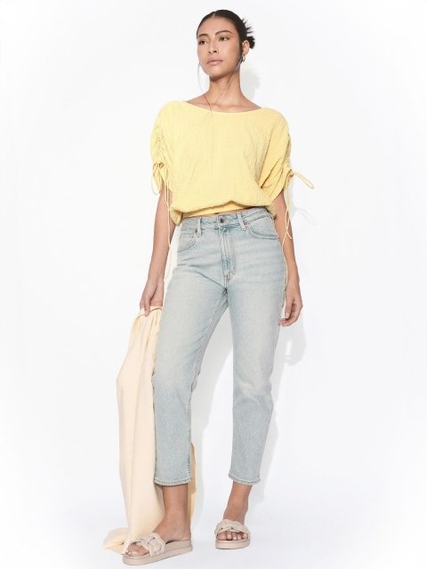 H&M Short Sleeve Textured Top