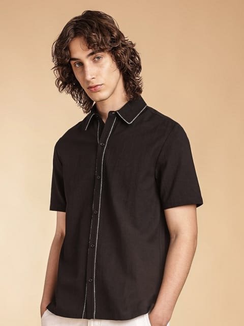 H&M Short-Sleeved Cotton Shirt