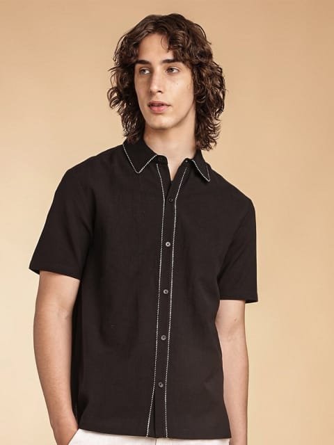 H&M Short-Sleeved Cotton Shirt