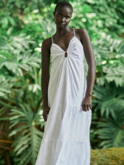 H&M Sleeveless Cotton Broderie Anglaise Dress