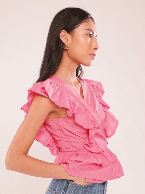 H&M Sleeveless Ruffle Trim Top