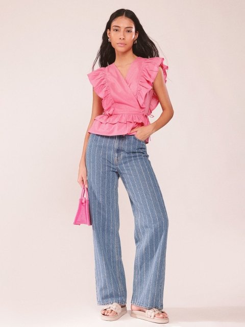 H&M Sleeveless Ruffle Trim Top
