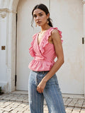 H&M Sleeveless Ruffle Trim Top