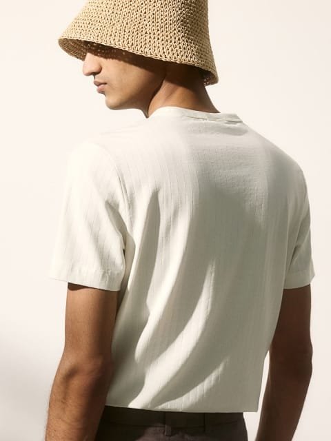H&M Slim Fit Ribbed Lyocell-Blend T-shirt