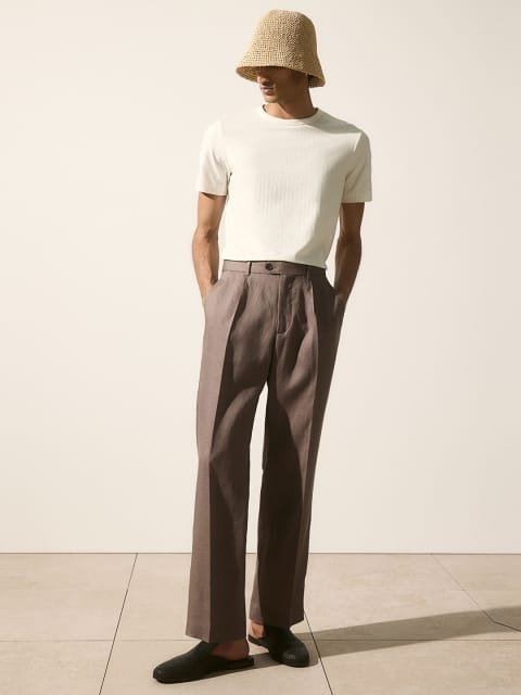 H&M Slim Fit Ribbed Lyocell-Blend T-shirt