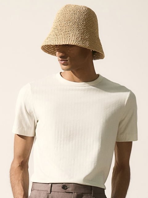 H&M Slim Fit Ribbed Lyocell-Blend T-shirt