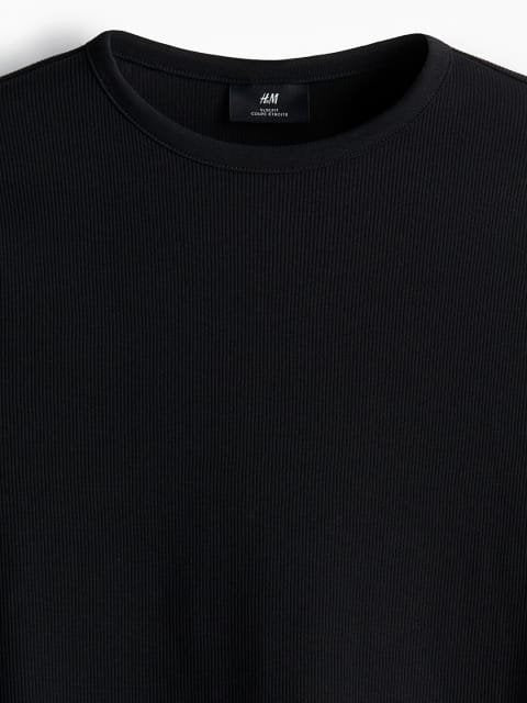 H&M Slim Fit Ribbed T-Shirt