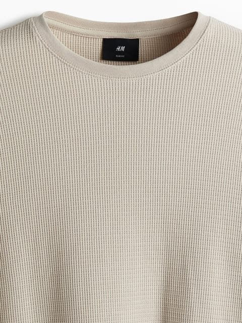 H&M Slim Fit Waffled Jersey Top