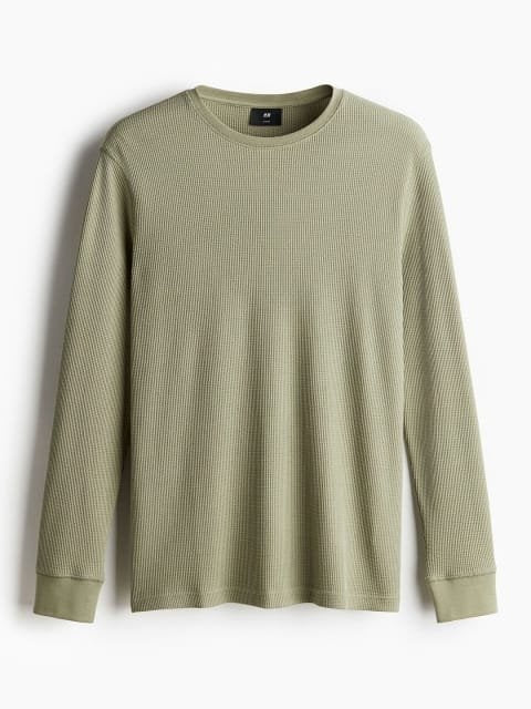 H&M Slim Fit Waffled Jersey Top