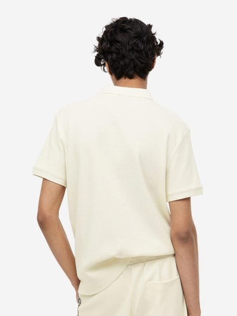 H&M Slim Fit Waffled Polo Shirt