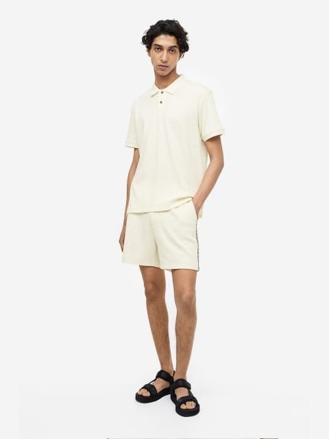 H&M Slim Fit Waffled Polo Shirt