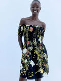 H&M Smocked Off-The-Shoulder Dress