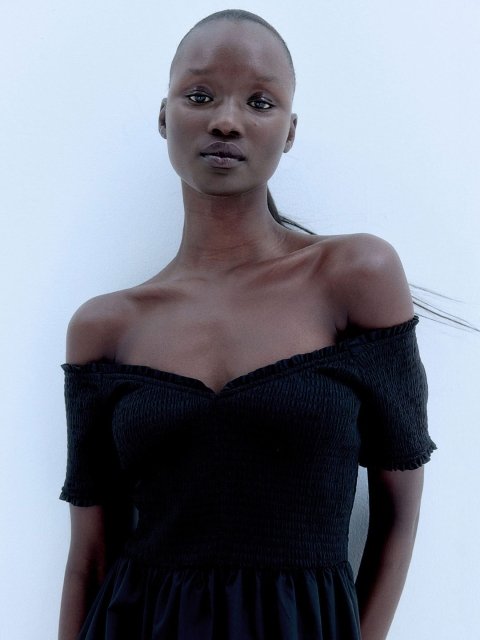 H&M Smocked Off-The-Shoulder Dress