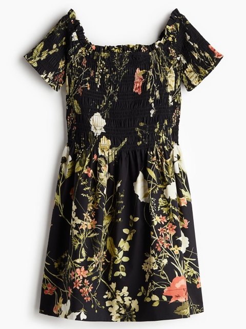 H&M Smocked Off-The-Shoulder Dress